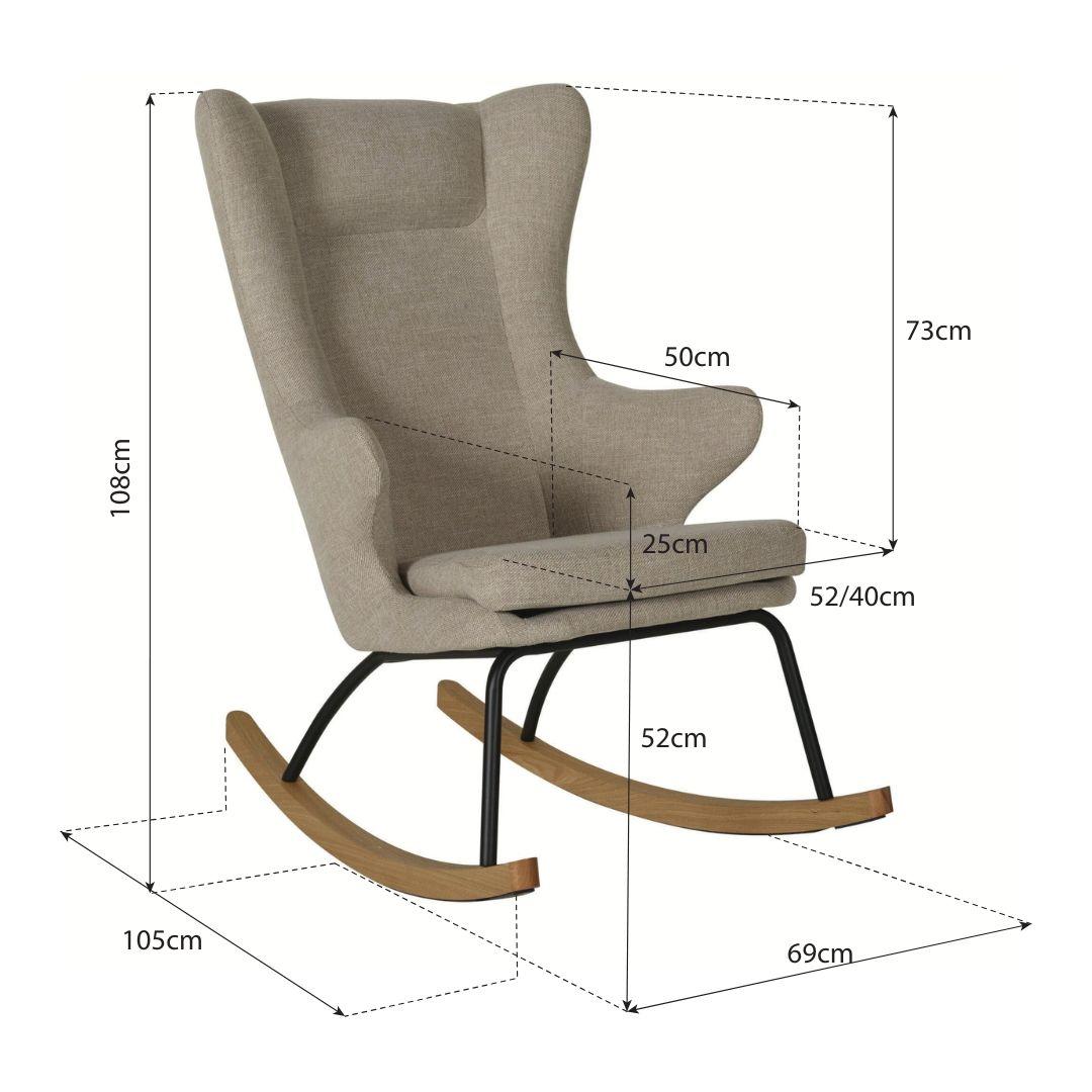 Quax De Luxe Adult Rocking Chair - Teddy Sand Grey