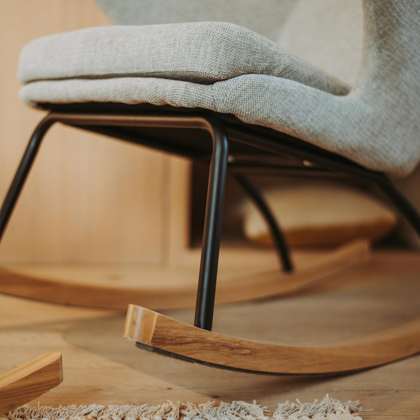 Quax De Luxe Adult Rocking Chair - Teddy Sand Grey