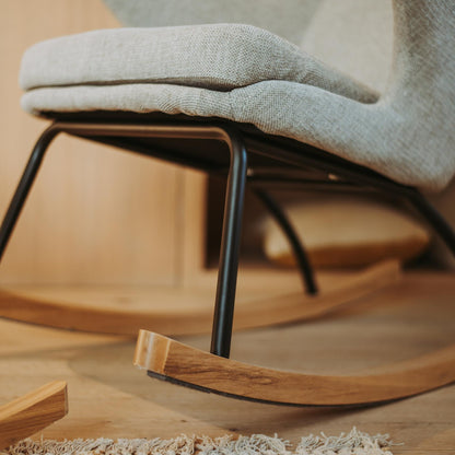 Quax De Luxe Adult Rocking Chair - Teddy Sand Grey