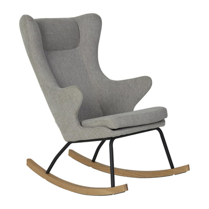 Quax De Luxe Adult Rocking Chair - Teddy Sand Grey