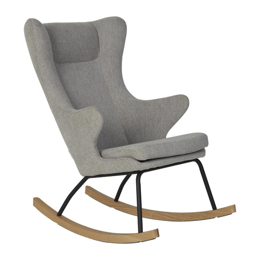 Quax De Luxe Adult Rocking Chair - Teddy Sand Grey