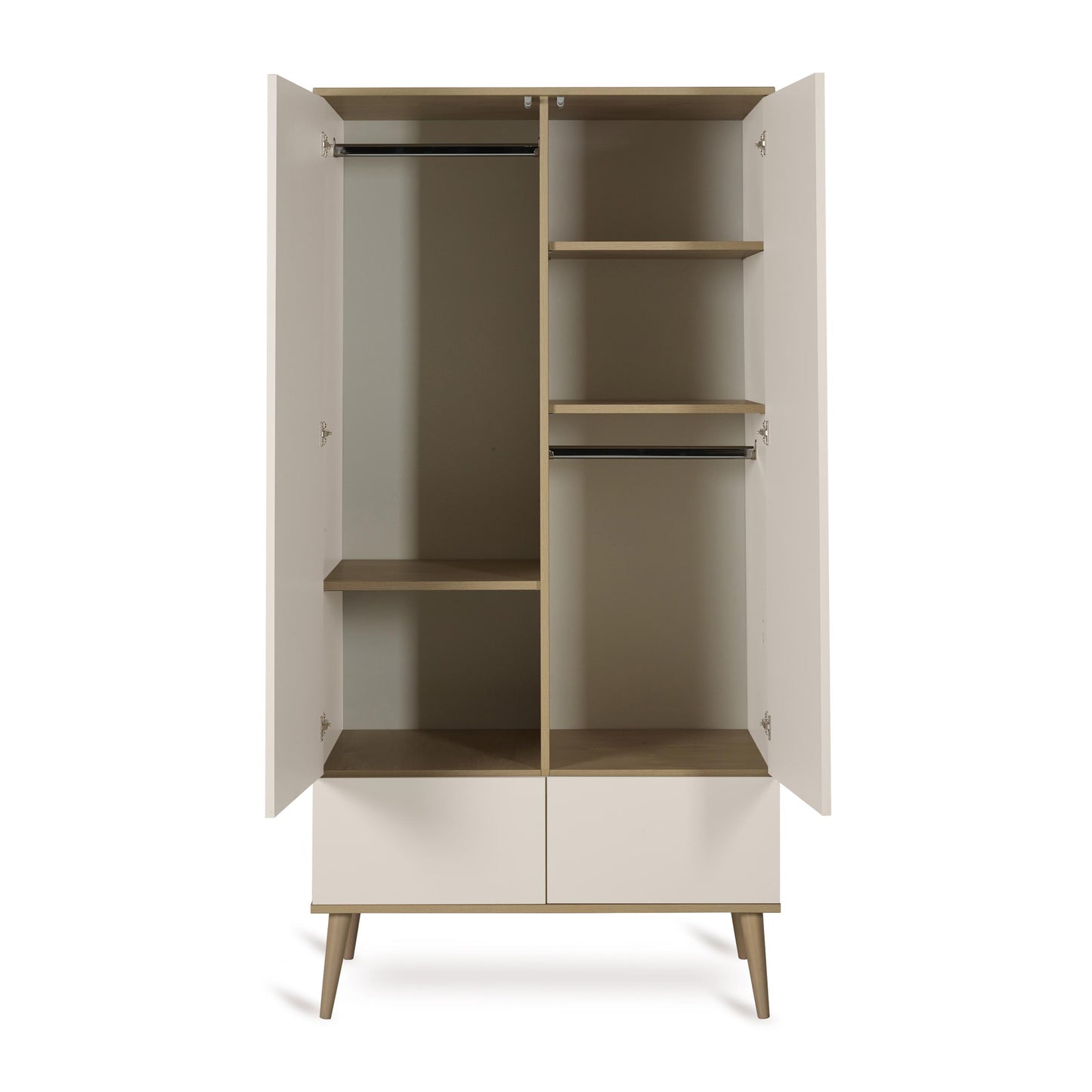 Quax Flow 2 Door Wardrobe in Clay — angled view