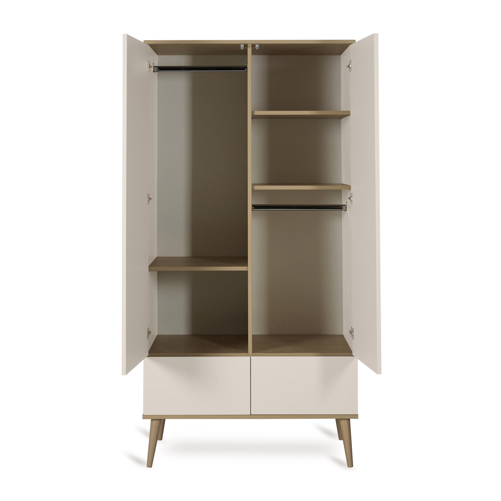 Quax Flow 2 Door Wardrobe in Clay — angled view