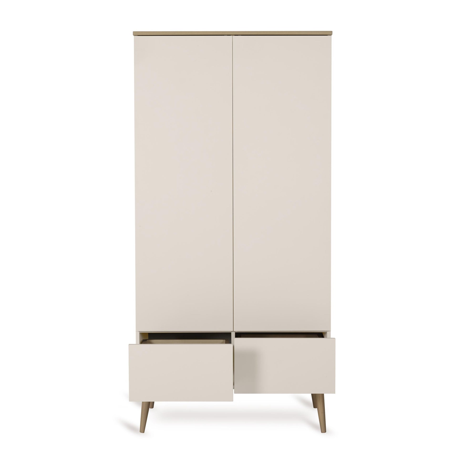 Quax Flow 2 Door Wardrobe in Clay — interior view