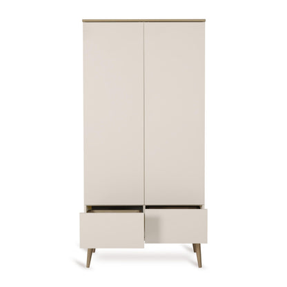 Quax Flow 2 Door Wardrobe in Clay — interior view
