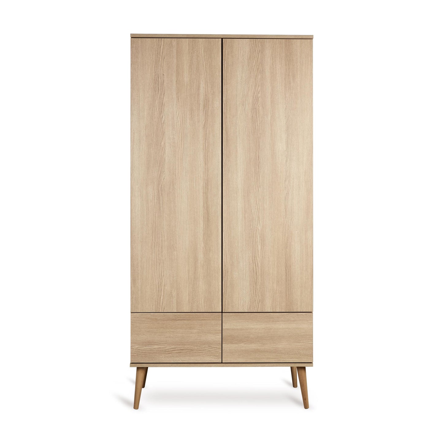 Quax Flow 2 Door Wardrobe in Honey Ash — front view