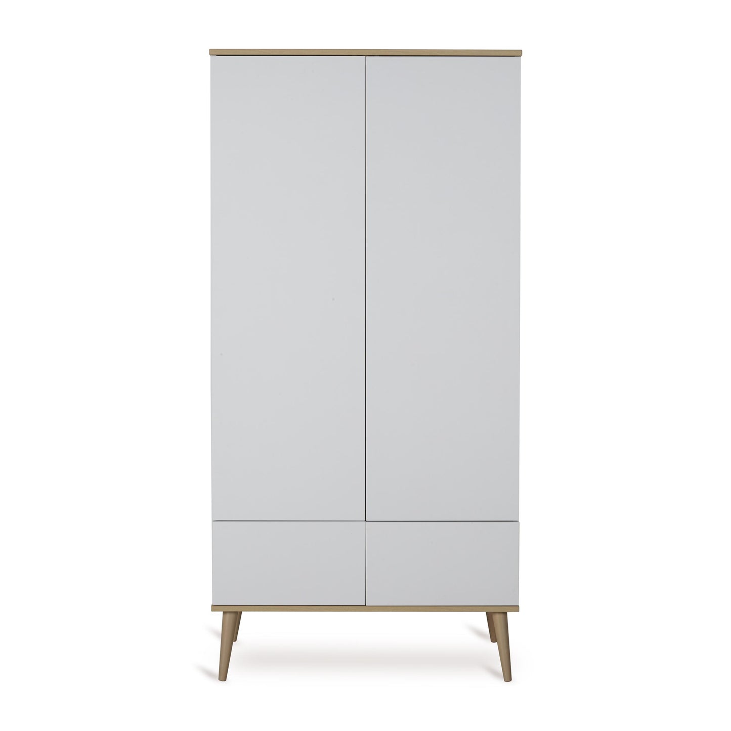 quax Flow 2 Door Wardrobe in White — front view