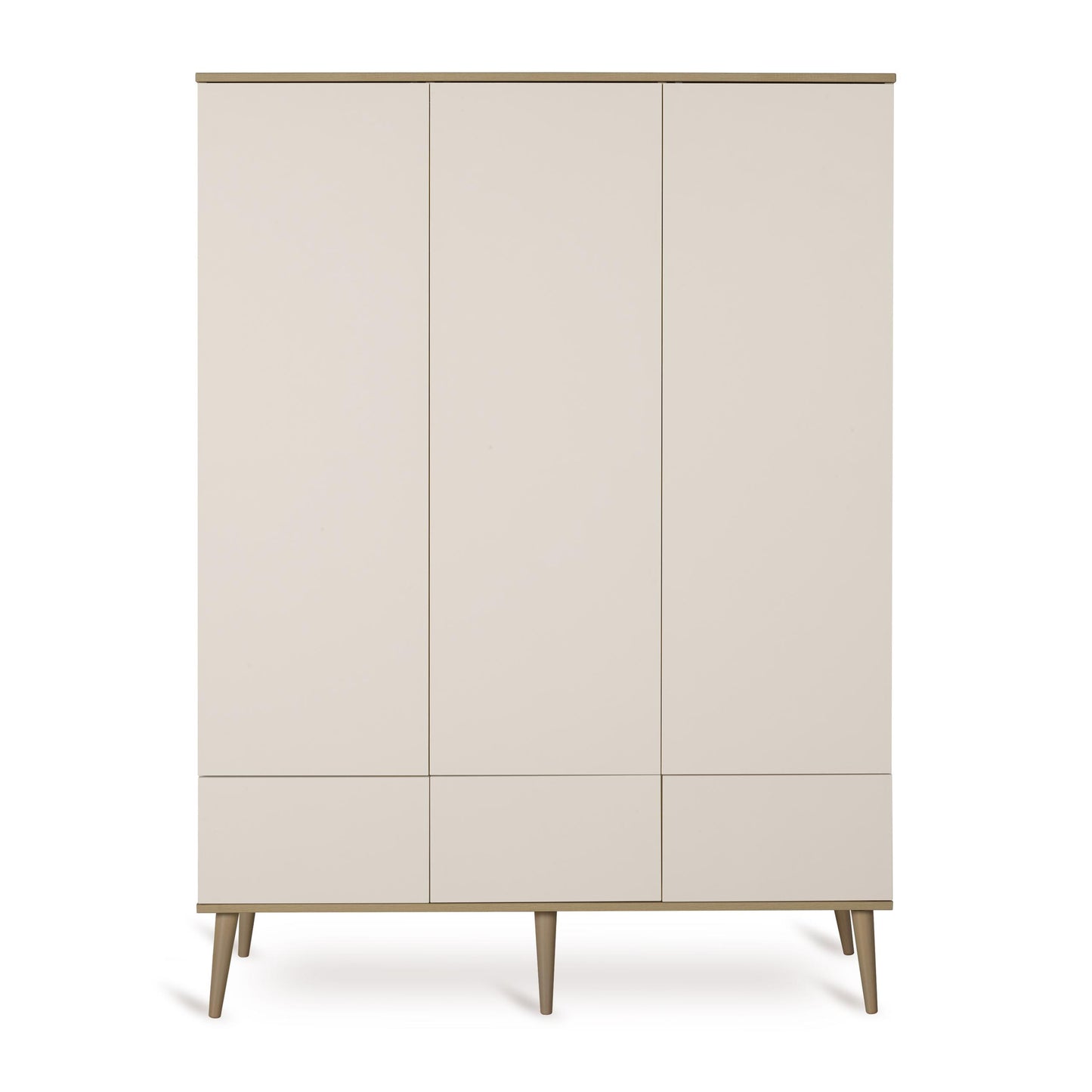 Quax Flow 3 Door Nursery Wardrobe in Clay — front view