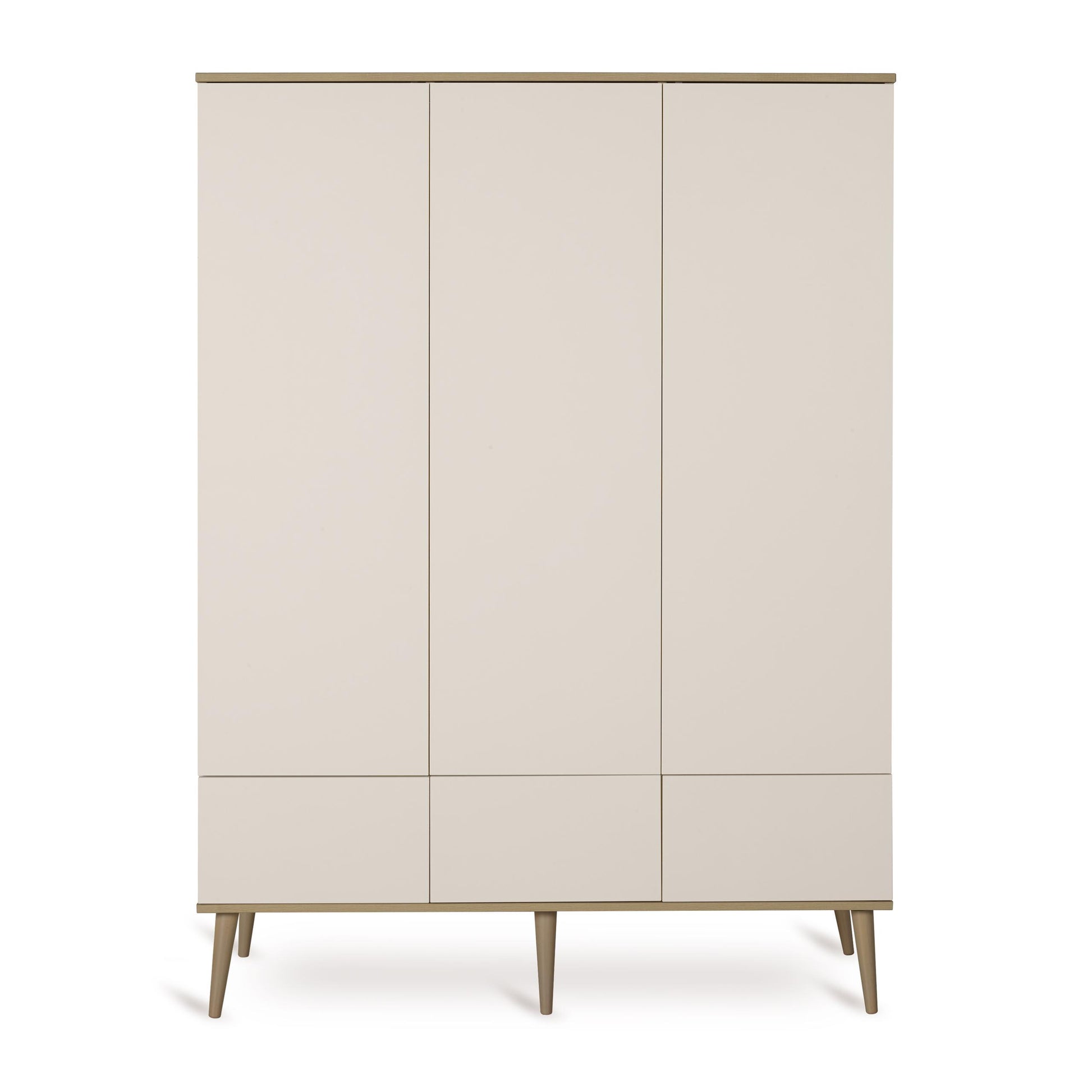 Quax Flow 3 Door Nursery Wardrobe in Clay — front view