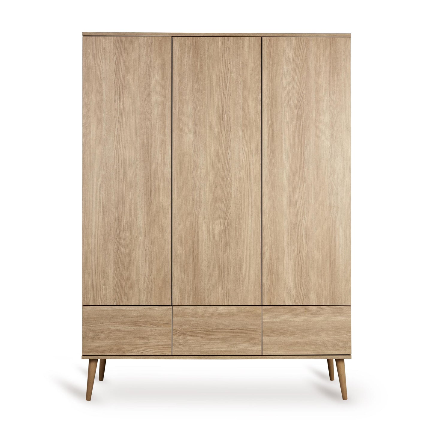 Nursery 3 door wardrobe in soft honey ash wood effect
