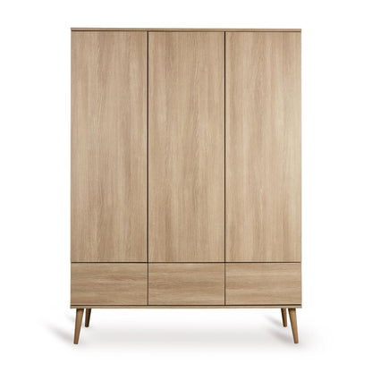 Nursery 3 door wardrobe in soft honey ash wood effect