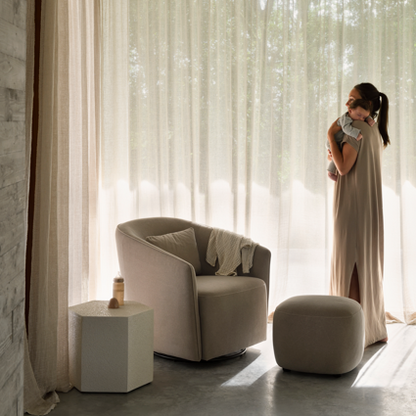 Quax Gomi Gliding & Swivel Nursing Chair - Mohair Latte