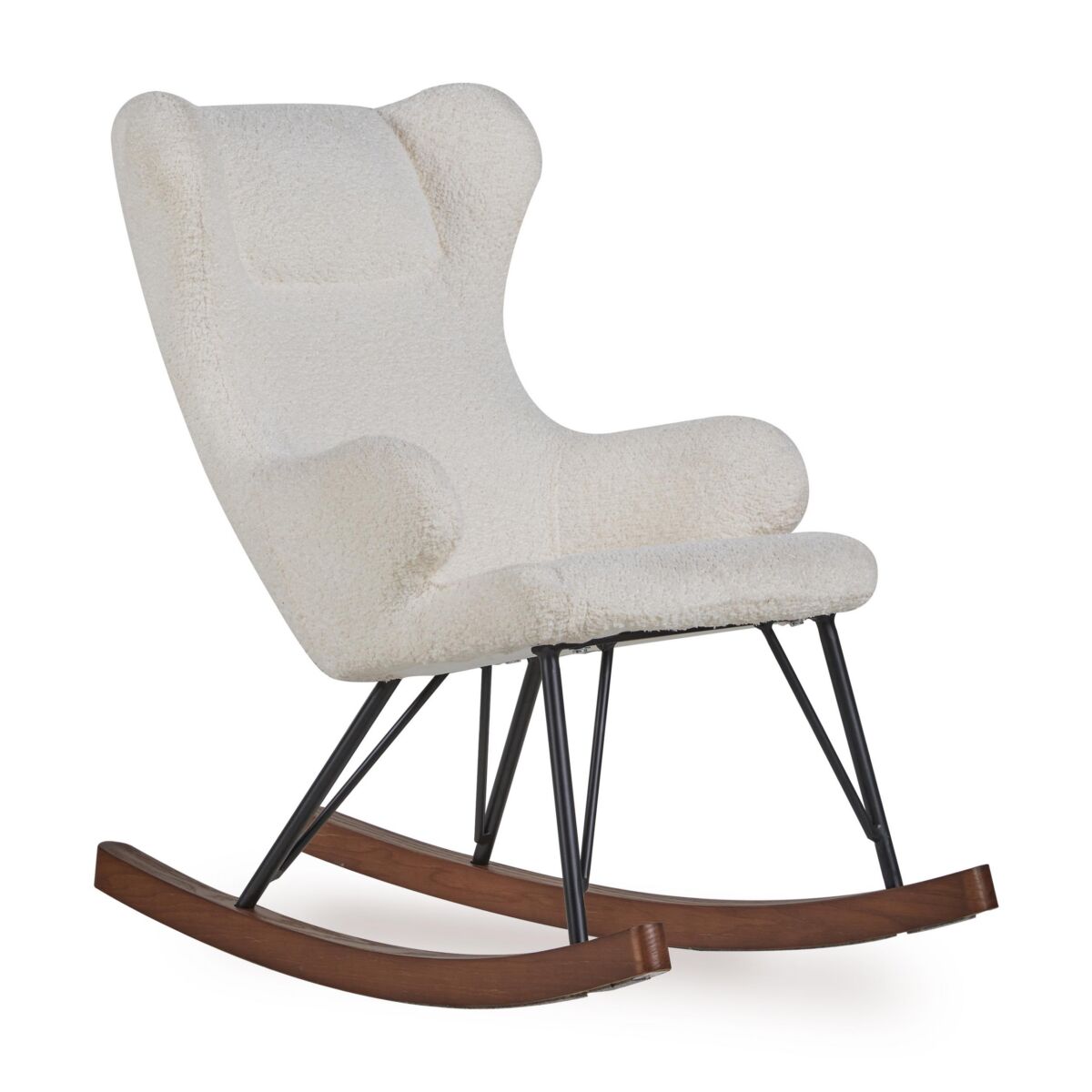 Cream Boucle Kids Rocking Chair