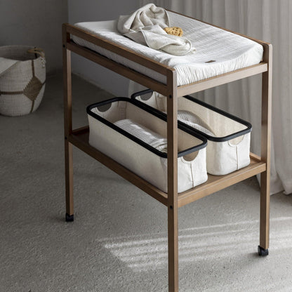 Walnut Finish Baby Changing table on Wheels