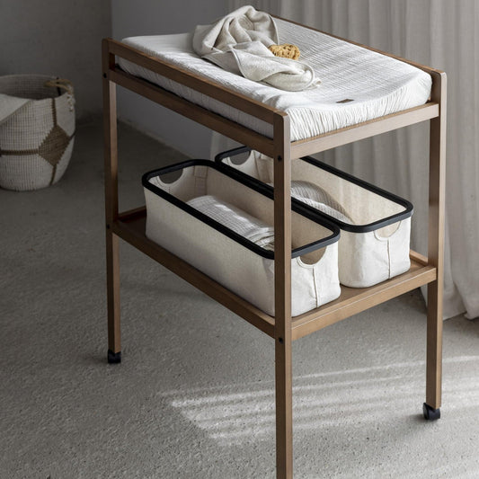 Walnut Finish Baby Changing table on Wheels