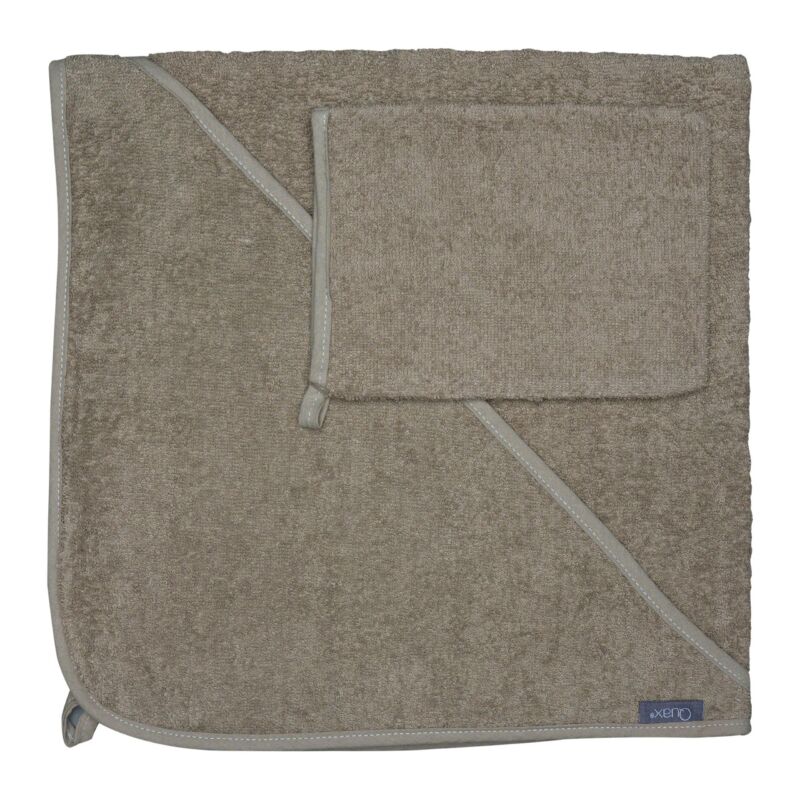 Quax Hooded Towel & Wash Cloth - Stone