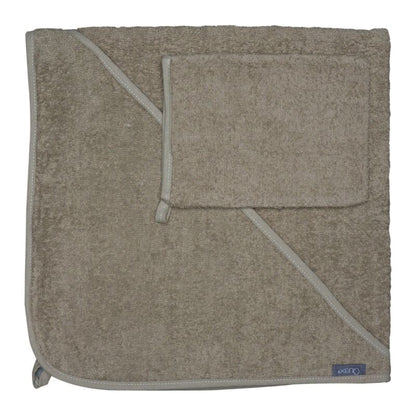 Quax Hooded Towel & Wash Cloth - Stone