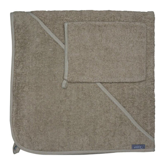 Quax Hooded Towel & Wash Cloth - Stone