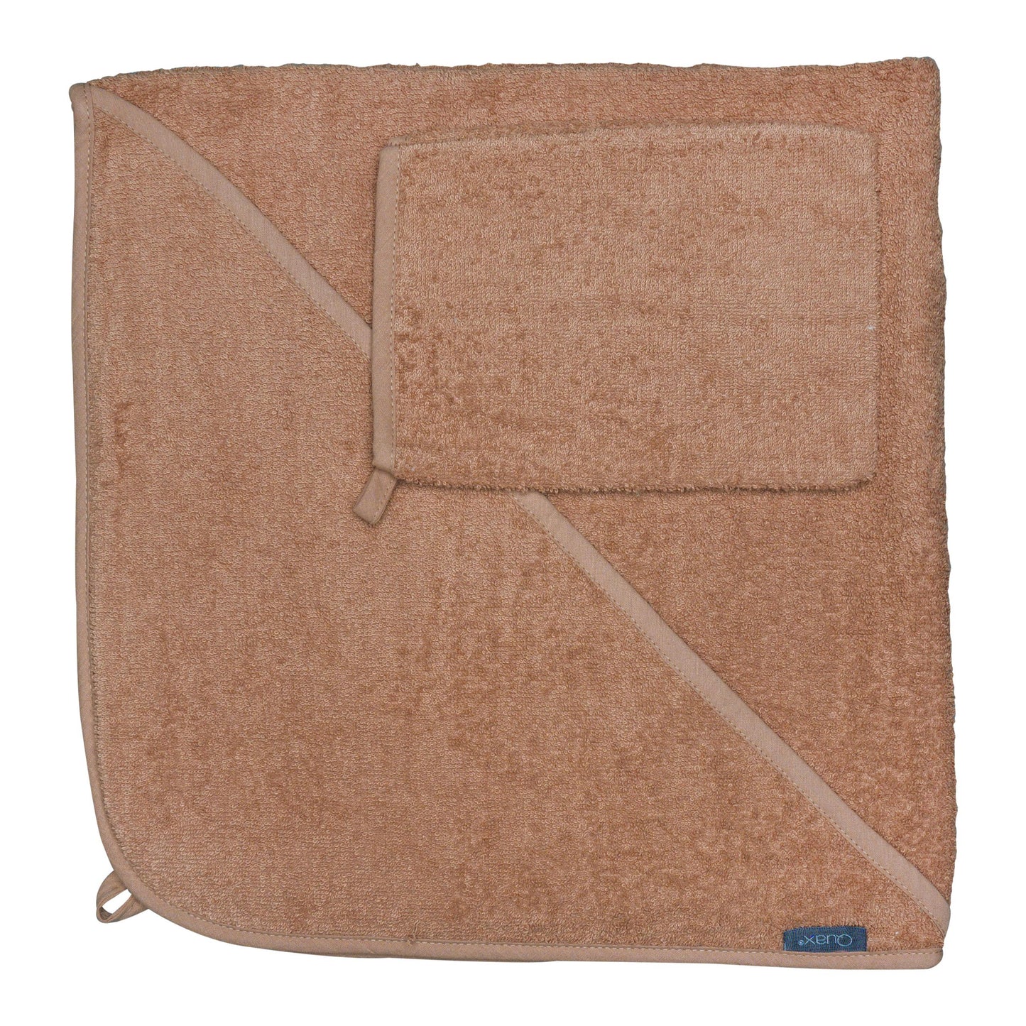 Quax Hooded Towel & Wash Cloth - Coral