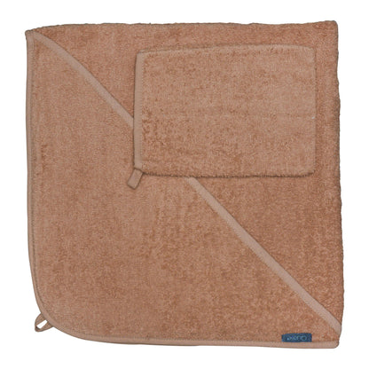 Quax Hooded Towel & Wash Cloth - Coral