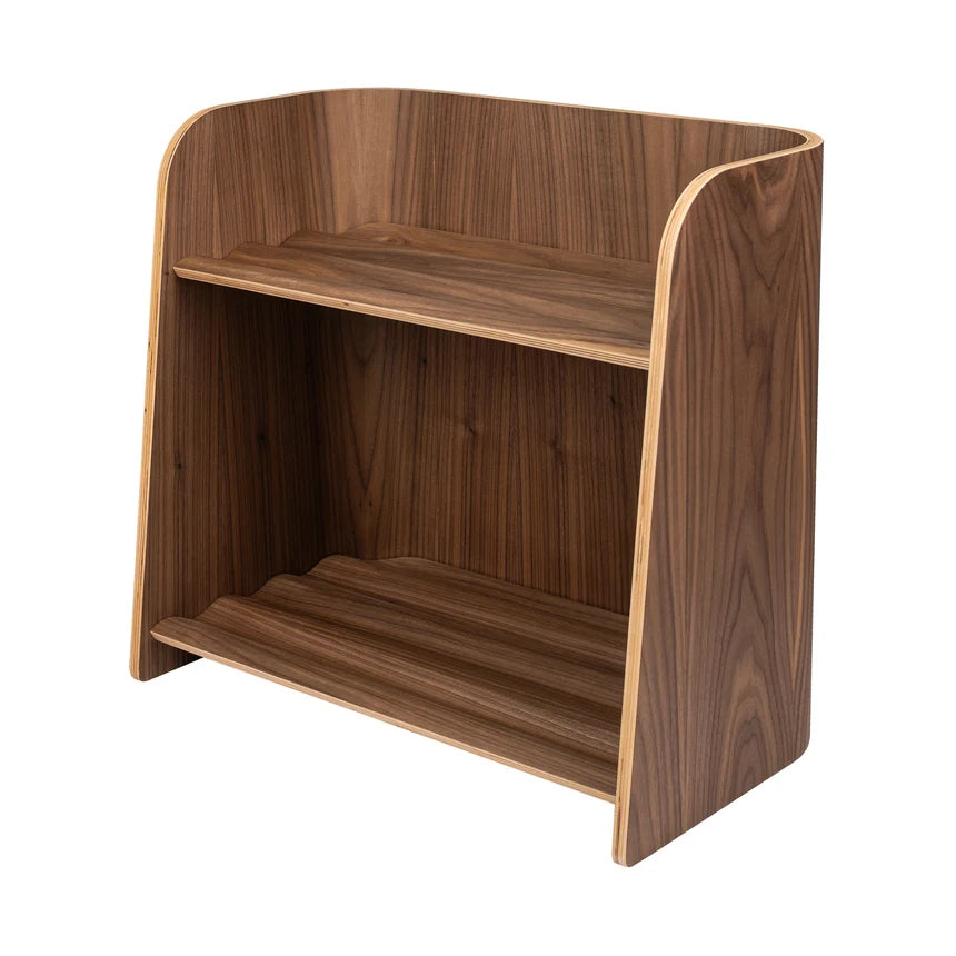 Curve Lab Small Curvy Bookcase - Walnut Wood