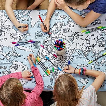 World Map Tablecloth