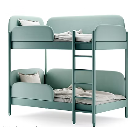 aterlierlilu_twin_bunk_bed_GREEN-MK Kids Interiors