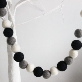 Monochrome Felt ball Garlands