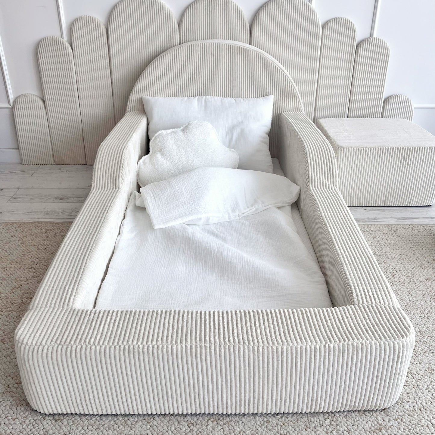 MONIO Montessori Corduroy Floor Bed - Cream