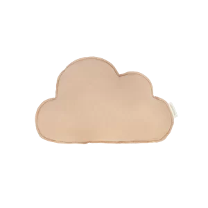 Beige cloud-shaped pillow on a white background