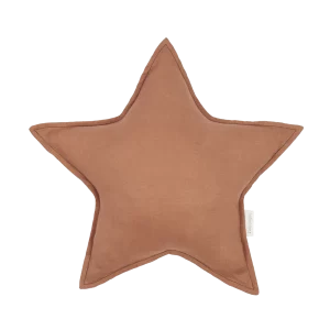 Star-shaped brown cushion on a white background
