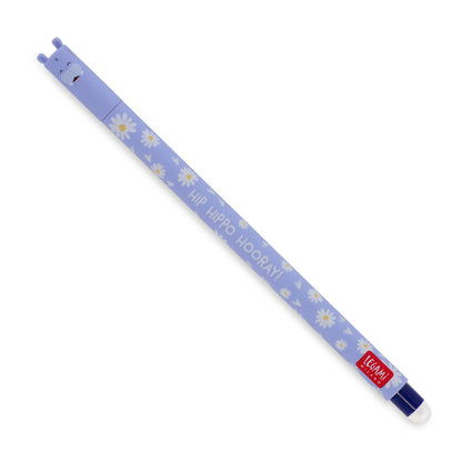 Children's belt with hippo design and text on a white background