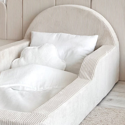 MONIO Montessori Corduroy Floor Bed - Cream