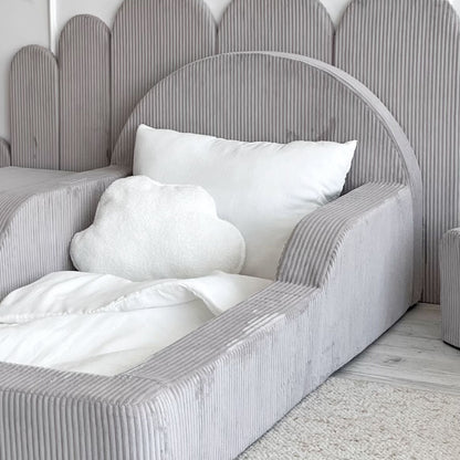 MONIO Montessori Corduroy Floor Bed - Grey