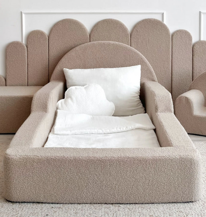 MONIO Montessori Boucle Floor Bed - Beige