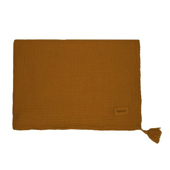 Brown woven baby blanket
