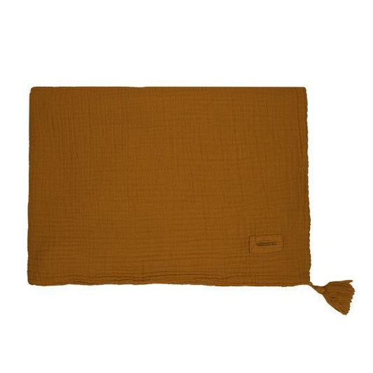 Brown woven baby blanket