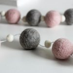 Pink, Grey and White Nursery Decor, pink and grey felt ball pom-pom garland,