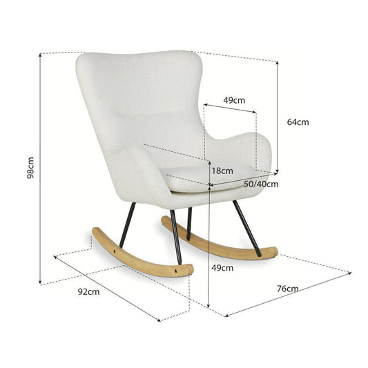 Quax Rocking Nursing Chair Basic - Bouclé Sheep Beige