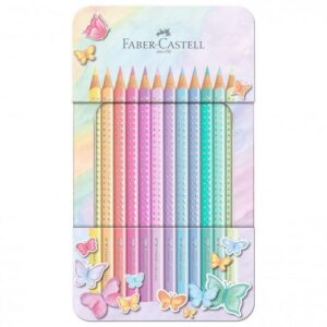 Faber-Castell Sparkle Colour Pencil Pastel Tin – 12 Pack